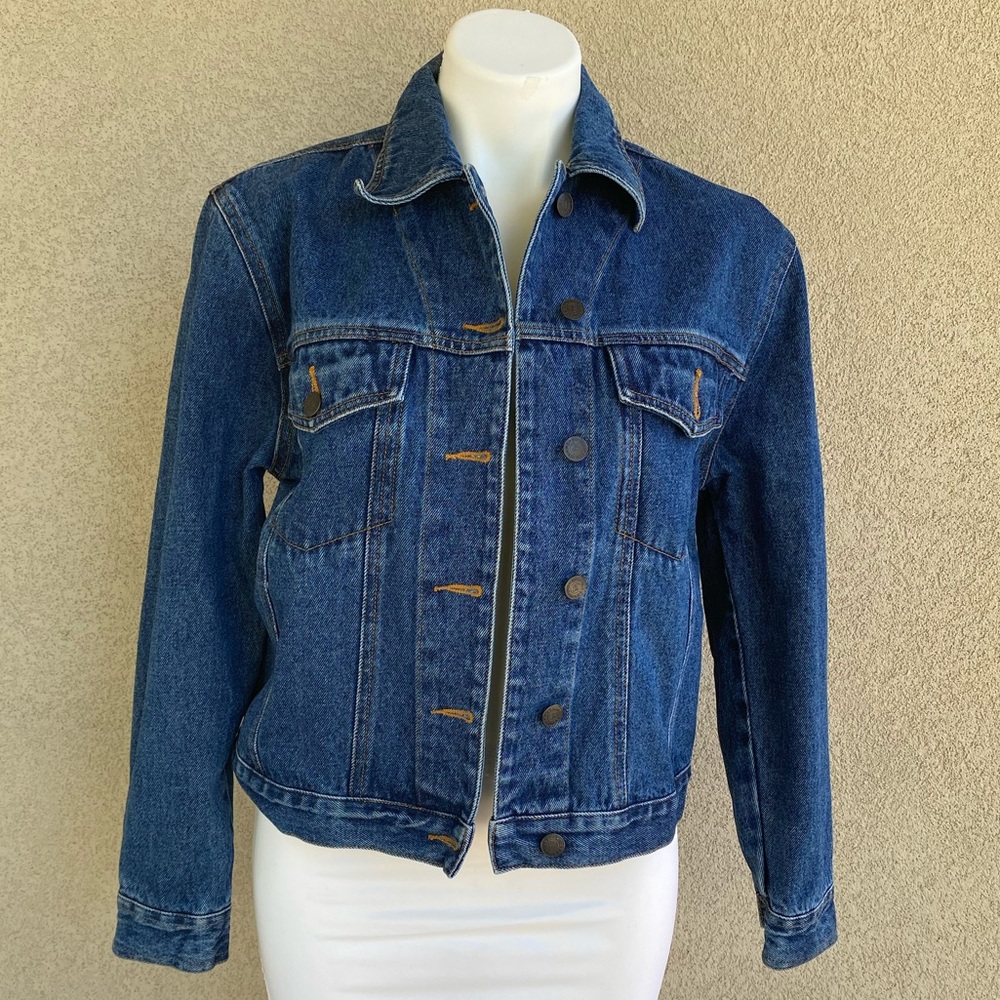 Vintage Bill Blass Heavy Blue Denim Jacket NEW - Picture 2 of 5